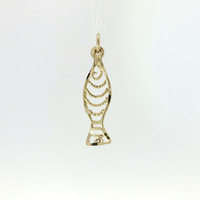  Ladies 10k Yellow Gold Fish Pendant