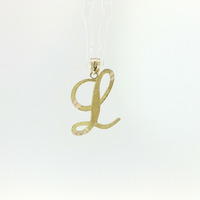  Ladies 10k Yellow Gold "L" Monogram Pendant