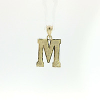 Ladies 14k Yellow Gold "M" Monogram Pendant