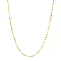  10k Yellow Gold 1.9mm Semi Hollow 16-inch Rope Necklace 1.38 Grams