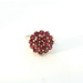  Ladies 14k Yellow Gold Ruby Cluster Birthstone Ring Size 7