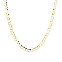  Mens 14k Yellow Gold 3.7mm Diamond Cut Curb Link 20" Necklace 7.3 Grams