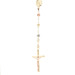  Men's 14k White Rose & Yellow Gold Rosary 20" Necklace 10.5 Grams