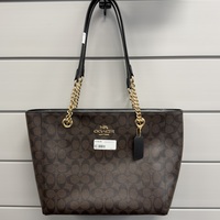 Coach Signature Chain Tote Monogram Purse