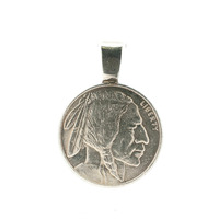  Buffalo Head 1oz Fine Silver Pendant 