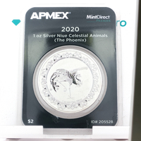 2020 1oz Silver Niue Celestial Animals 2 Dollar Coin