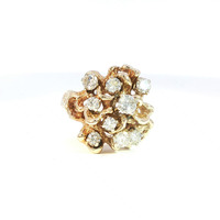  Ladies 1.25ctw Diamond Free Form 14k Yellow Gold Ring 9.0 Grams Size 7.5