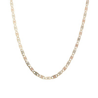  Men's 14k Tri-tone Gold Anchor Link 20-inch Necklace 3.9 Grams