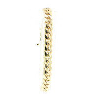  Mens 7mm Sterling Silver 925 Gold Plated 7-inch Cuban Link Bracelet 21.1 Grams