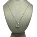  14K White Gold Chain Necklace with Diamond & Light Blue Stone Pendant