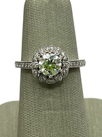  14K White Gold Hearts on Fire Diamond Flower Ring