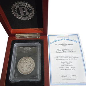 BRADFORD CASE 1879-S REVERSE OF 1878 ERROR MORGAN DOLLAR