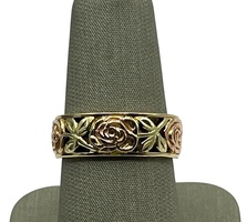  14K Gold Two-tone Roses Eternity Ring 