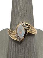14K YG Marquise Shape Opal Ring