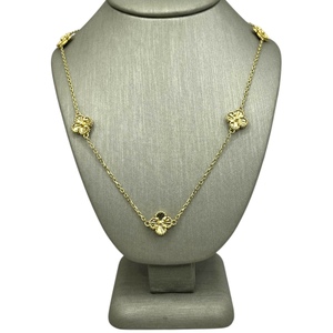  14K Yellow Gold Clover Flower Necklace 