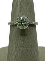  14K White Gold Round Lab Diamond Ring