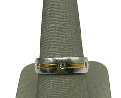  18K Two-Tone Gold & Platinum with Diamonds Ring Band