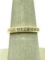  14K Yellow Gold & Diamond Band Size