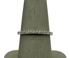 14K White Gold Diamond Band Ring 