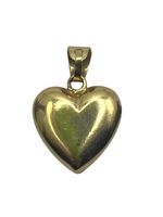  10K Yellow Gold 3D Heart Charm Pendant .9grams