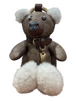 Coach Bear Bag Charm in Khaki Signature Canvas 