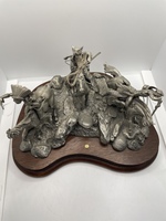 WAR PARTY CHILMARK PEWTER SCULPTURE