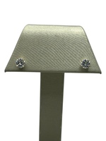 14K Two-Tone Diamond Stud Screw-Backs Earrings