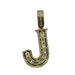  14K Yellow Gold "J" Iced Out Diamond Pendant