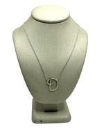  14K White Gold "D" Diamond Necklace 