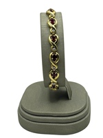  14K Yellow Gold Ruby & Diamond Bracelet