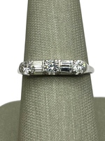  Platinum Diamond Baguette & Round Ring