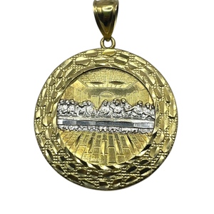  10K Two-tone Round The Last Supper Pendant