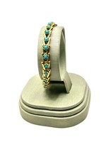  18K Yellow Gold Chevron Turquoise Bracelet