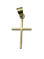  14K Yellow Gold Plain Cross Pendant Charm