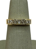  14K Yellow Gold Princess Cut Diamond Band Ring