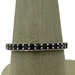 Na Hoku 14k White Gold Etched Band Ring with Black Stones 