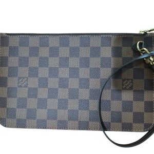 Louis Vuitton Damier Ebene Pouch Red Interior