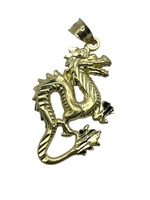 New 10K Yellow Gold Dragon Pendant