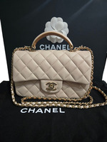 Chanel Quilted Lambskin Mini Flap Top Handle Bag