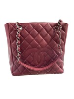 Chanel PST Quilted Caviar Leather Petit Shopping Tote Bag