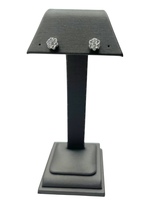 New 14K White Gold & Lab Diamond Cluster Stud Earrings