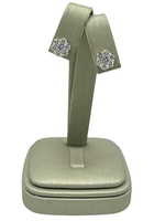 New 14K White Gold & Lab Diamond Cluster Stud Earrings