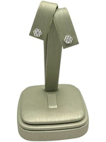 New 14K White Gold & Lab Diamond Cluster Stud Earrings 