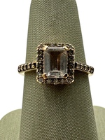  14K Rose Gold LeVian Rectangle Morganite & Diamond Ring