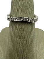   14K White Gold Contour Diamond Etched Band Ring