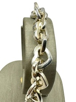  18K 925 Sterling Silver & Yellow Gold Heart & Tiffany & Co. Hearts Bracelet 