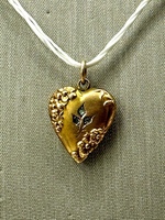  14k Rose Gold Puff Heart Flower Pendant