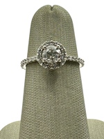  14K White Gold Diamond Halo Ring 