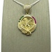  14K Yellow Gold 50 Pesos Lookalike Colored & White Stones Pendant