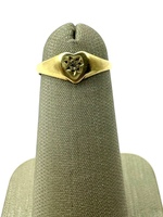  14K Yellow Gold Heart & Single Cut Diamond 